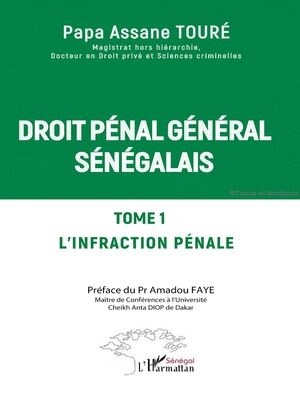 cover image of Droit pénal général sénégalais, Tome 1